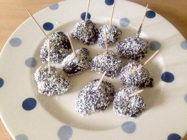 ...unfortunately it doesn't get any easier with melted Chocolate & Coconut & Sesame sprinkles....